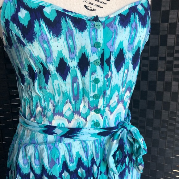 H&M Turquoise Psychedelic Pattern Romper Sz 6 - Picture 3 of 7